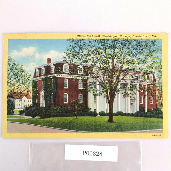 Reid Hall Washington College Chestertown Maryland Vintage Linen Postcard 1950s - Picture 1 of 2